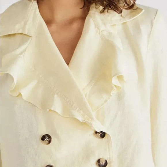 ✨HOST PICK✨ Free People Bennie Crop Blazer Butter Yellow size Medium (NWT) - Picture 3 of 4
